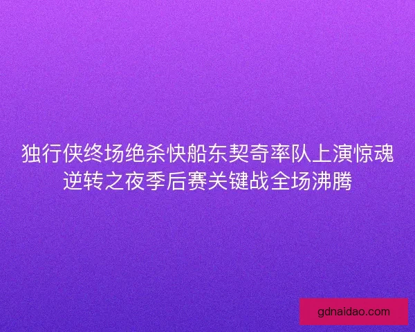 独行侠终场绝杀快船东契奇率队上演惊魂逆转之夜季后赛关键战全场沸腾